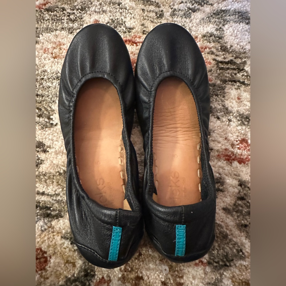 Tieks Black Leather Ballet Flats